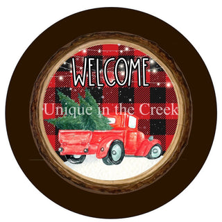 Vinyl Decal | Welcome | Christmas Truck | Winter | Christmas
